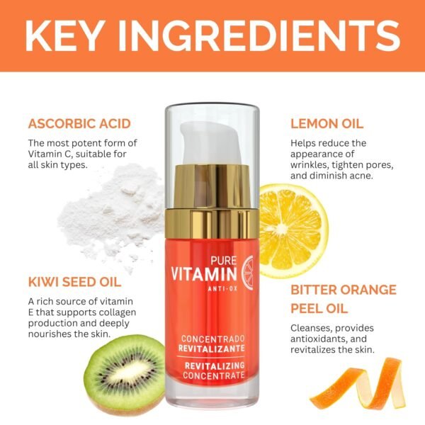 Noche Y Dia Vitamin C Serum for Mature Skin - Made in Spain - Anti Aging Formula Hydrates, Moisturizes, Firms - Targets Sun Spots, Fine Lines, Wrinkles - 30mL (1 fl oz)
