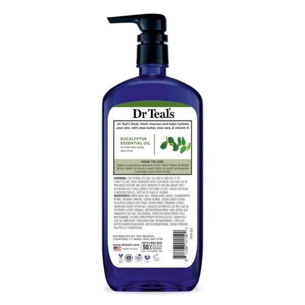 Dr Teal's Body Wash with Pure Epsom Salt, Relax & Relief with Eucalyptus & Spearmint, 24 fl oz (Pack of 2)