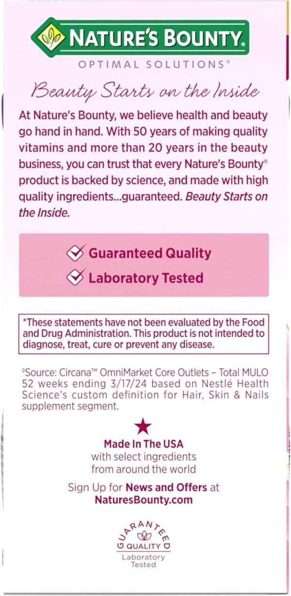 Nature's Bounty Optimal Solutions Ultra Collagen Booster for Healthy-Aging, Collagen Supplement, Resveratrol, Hyaluronic Acid – Collagen Capsules for Women, 48 Capsules