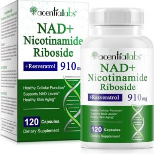 NAD+ Supplement, 910MG Liposomal NAD+ for Women & Men, Nicotinamide Riboside, Resveratrol, Quercetin, NAD Resveratrol Supplement for Anti-Aging, 120 Capsules