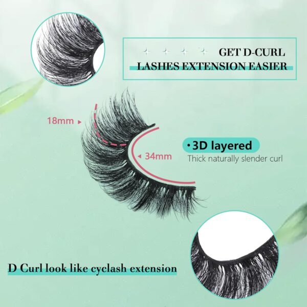 71mA2e5OhoL._SL1500_.jpg Mink Lashes Strip Eyelashes Fluffy Volume False Eyelashes that Look Like Extensions Glamour Wispy Curly Fake Lashes 5 Pairs Pack