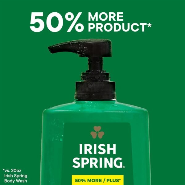 Irish Spring Mens Body Wash, Moisture Blast Body Wash for Men, Feel Fresh All Day, 30 Oz Pump Bottle