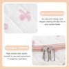 Makeup Bag for Women 3PCS Quilted Cotton Make Up Bag Travel Cosmetic Bag Large Makeup Bag Set Cute Bow Makeups Purse Organizer Floral Toiletry Pouch