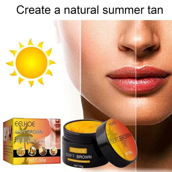 Tanning Gel, Intensive Soft Brown Tanning Accelerator Cream, Intensive Tanning Gel For Outdoor Sun, Achieve Natural Tan Skin, 100g
