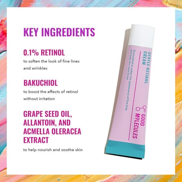 71mM28-KhL._SL1500_.jpg Good Molecules Gentle Retinol Cream - Retinol Night Cream for Collagen Production, Skin Tightening Recipe with Bakuchiol, Anti-Aging Skin Care For Face
