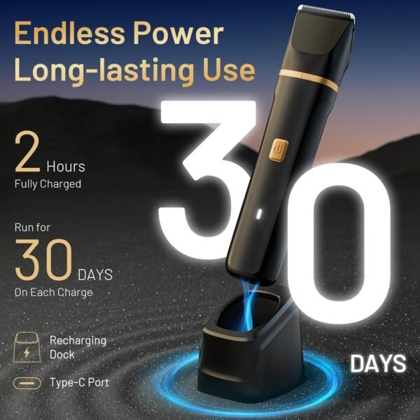 Electric Razor for Men, IPX7 Waterproof Versatile Shaver for Temple, Groin, Nose, Ear Hairs, Beard, Body Hair Trimmer for Men, Painless Grooming Kit with 2 Replaceable Ceramic Blade Heads