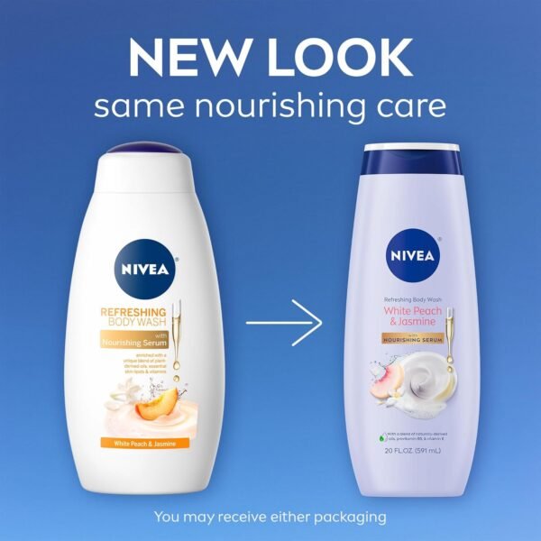 71mayJTheL._SL1500_.jpg NIVEA Refreshing White Peach and Jasmine Body Wash with Nourishing Serum, Scented Body Wash for Women, Enriched with Provitamin B5 and Vitamin E, 20 Fl Oz Bottle