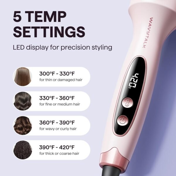 71mca1auWZL._AC_SL1500_.jpg Wavytalk Thermal Brush, Blowout Boost 1.5 inch Heated Round Brush for Blowout Look, Dual Voltage, Pink, Sakura, Tourmaline Ceramic, Negative Ion Technology, 5 Temperature Settings, Less Damage