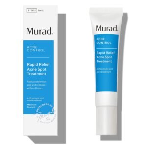 Murad Rapid Relief Acne Spot Treatment - Fast-Acting Blemish Spot Treatment with 2% Salicylic Acid, Pine & Thyme Complex, Horse Chestnut and Oat - Clear Gel Treats Acne & Soothes Skin Fast