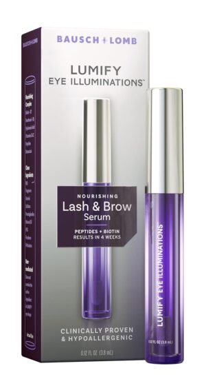 LUMIFY Eye Illuminations Lash & Brow Serum, Promotes Thicker, Fuller-Looking Lashes & Brows with Biotin, Peptides & Hyaluronic Acid to Nourish, Soften & Condition, 0.12 Fl Oz (3.8 mL)