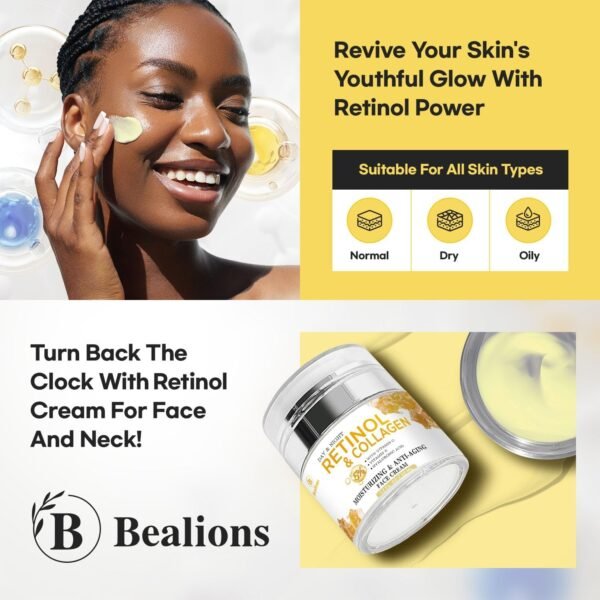 71mmk7FvvAL._SL1500_.jpg Retinol Cream Anti Aging for Face: Wrinkle Cream for Face Neck with Collagen Hyaluronic Acid - Night Moisturizer for Men Women - Facial Skin Care Gifts for Mom Dad Sister