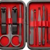 FIXBODY Nail Clippers for Men, Nail Clippers Set, Professional Manicure Set and Pedicure Kit, 10 Pieces Nail Grooming Kit Includes Fingernail Clippers and Toenail Clippers