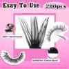 71n1d22EsfL._SL1500_.jpg FANXITON DIY Lash Extension Kit Volume Lash Clusters 40D+50D D Curvature Individual Lashes Lash Clusters Kit Thick Eyelash Extension Kit 280 pcs Thin Band Cluster Lashes Lash Bond and Seal Tweezers