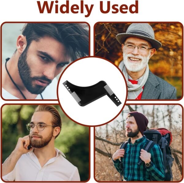 2 Pcs Beard Shaper - Lineup & Styling Tool for Men - Facial Hair Shaping Template