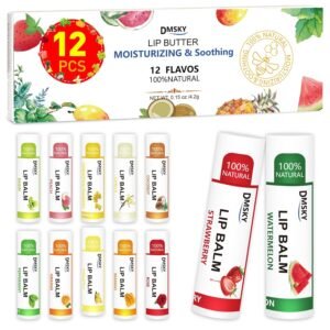 71nEMOefGL._SL1500_.jpg DMSKY 12 Pack Lip Balm, Natural Lip Balm Bulk with Vitamin E and Coconut Oil, Moisturizing Lip Balm for Chapped Lips, Bulk Lip Balm for Women-12 Flavors