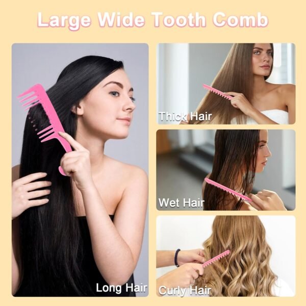 71nQ7eSxecL._SL1500_.jpg DUAIU Hair Brush Set, 12PCS Brushes and Combs for Women, Vented Deangler Brush, Slick Back Brush, Wide Tooth Comb, Spray Bottles, Styling Tools (PINK)