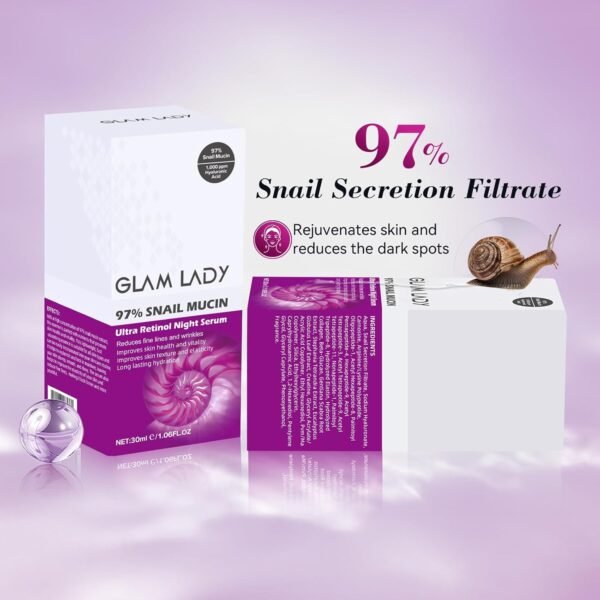 71nXzt5v7ML._SL1500_.jpg 97% Snail Mucin Ultra Retinol Night Serum Anti Ageing Face Serum with Peptides and Hyaluronic Acid