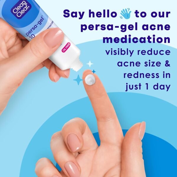 71neG6D684L._SL1500_.jpg Clean & Clear Persa-Gel 10 Oil-Free Acne Spot Treatment with Maximum Strength 10% Benzoyl Peroxide, Topical Pimple Cream & Gel Medication for Face, Fragrance-Free, 1 fl. oz, 4 Pack