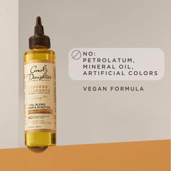 Carol's Daughter Goddess Strength 7 Oil Blend Scalp and Hair Oil for Waves, Coils and Curls, Hair Treatment with Castor Oil, 4.2 Fl Oz