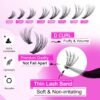 Eyelash Extension Kit 320pcs Lash Clusters D Curly 9-16mm Mix 40D Individual Lashes with Lash Bond and Seal and Remover Lash Applicator for Lash Extension Beginners