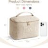 71oGbB9SZGL._AC_SL1500_.jpg MAGEFY Makeup Bag Cosmetic Bag Large Capacity with Handle Make Up Bags with Mesh Pocket, Travel Makeup Bag for Women,Beige