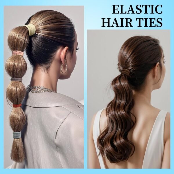 71oNDA5IHRL._SL1500_.jpg FANDAMEI Hair Accessories Kit - Elastic Hair Ties, Cotton Bands, Rubber Bands, Hair Pins, Rat Tail Comb for Women