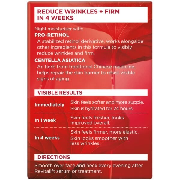 L'Oreal Paris RevitaLift Anti-Wrinkle Firming Night Cream, 1.7 Ounces Single pack