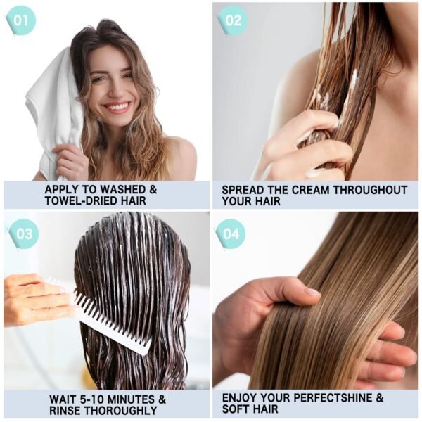 Hair Treatment Deep Repair Conditioning Argan Oil Collagen Hair Mask Essence, Self-Heating Hair Mask for Dry Damaged Hair All Hair Types – 16.9oz (500g)