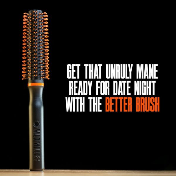 71oyVwC5ML._SL1500_.jpg Wild Willies Round Beard Brush, The Better Brush - Round Bristle Beard Hair Brush for Men, Heat-Resistant Curling Comb for Blow Drying - Premium Grooming Tool for Styling Hair or Beard, All Hair Types