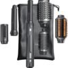 GLAMUP® FusionPro 6 in 1 Thermal & Hot Air Styler –Auto Curler, Thermal Straightening Brush, Powerful Hair Dryer, Volumizer, Hair Styling Gift Set with Travel Bag