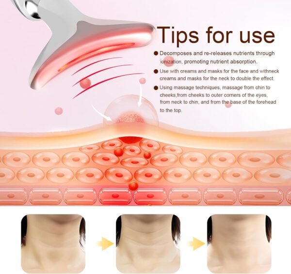 Face Messager for Face and Neck, Facial Massager for Face and Neck, 7 Color Face Neck Massager for Skin Care, at-Home Face Tool for Skin Care