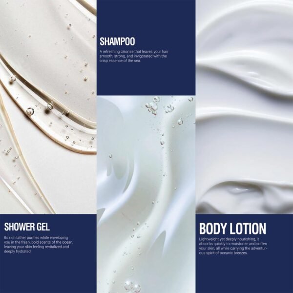 Bath and Body Gift Set for Men Body Wash Set with Fresh Ocean Scent Shower Gel, Body Lotion, Shampoo, Birthday Gifts for Men,regalos para hombre, Birthday Gifts for Him