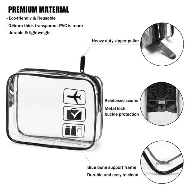 71pB7Y5dpL._SL1500_.jpg MODENGKONGJIAN TSA Approved Toiletry Bag, 3 Pcs Clear Toiletries Bags Quart Size Travel Makeup Cosmetic Bag for Women Men, Carry on Airport Airline Compliant Bag (Black)