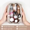 71pCsipGmhL._AC_SL1500_.jpg Topwey Makeup Bag, Travel Essentials Cosmetic Bags for Women, Waterproof Portable Pouch travel toiletry bag with Divider (Khaki, Small)