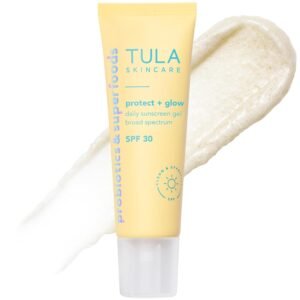 TULA Skin Care Protect + Glow Daily Sunscreen Stick Gel Broad Spectrum SPF 30 - Skincare-First, Non-Greasy, Non-Comedogenic & Reef-Safe with Pollution & Blue Light Protection, Supersize, 3.38 oz