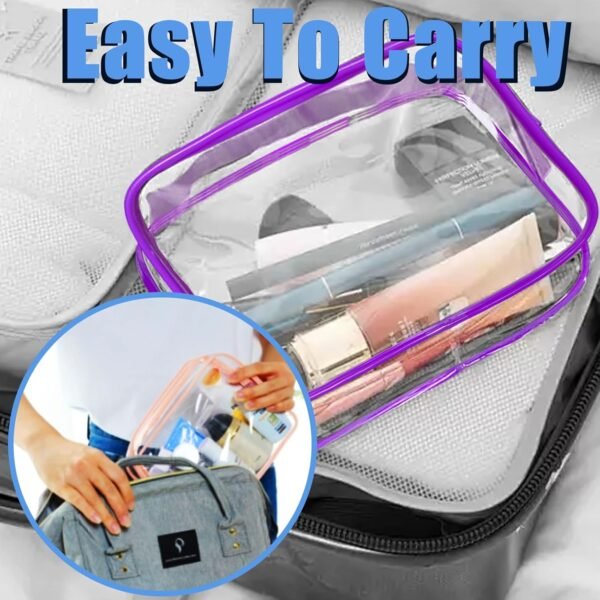 71pHhEsLtFL._AC_SL1500_.jpg 4Pack Clear Makeup Bags Waterproof Organizer Bags with Zipper Transparent Travel Cosmetic Bag TSA Approved Toiletry Bag Pouch Case for Vacation Airport Airline Compliant (Multicolour, Medium)