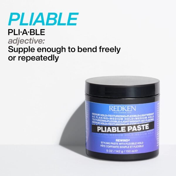 Redken Pliable Styling Paste With Flexible Hold For All Hair Types - Adds Lightweight, Flexible Texture & Moisture, Medium Hold