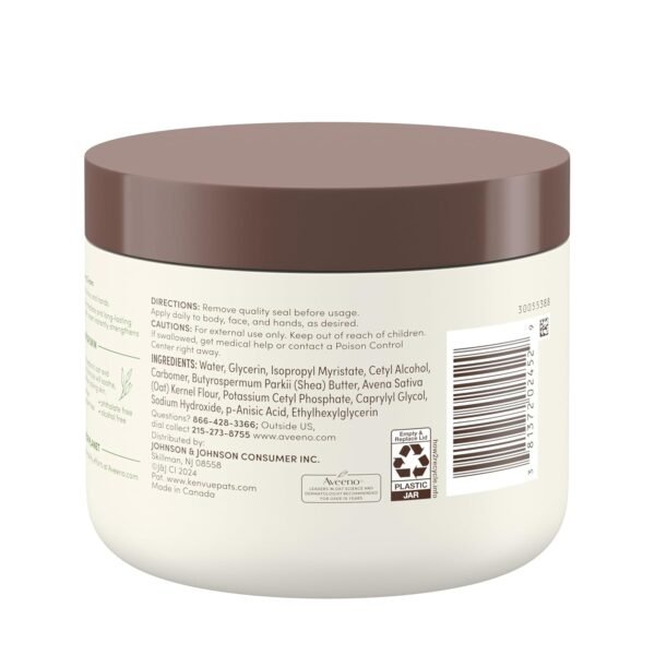 71poHBE77yL._SL1500_.jpg Aveeno Daily Moisturizing Cream with Prebiotic Oat & Shea Butter for Body, Face & Hands Moisturizer Cream, Hydrates Normal to Dry, Sensitive Skin for 48 Hours, Fragrance Free, Non-Comedogenic, 20 oz