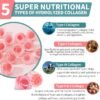 Collagen Peptides Gummies for Women Men Sugar-Free, Multi Collagen Peptides Hydrolyzed Protein Type I, II, III, V, X with Biotin Vitamin C A E D3 B6 B12 for Skin Hair Nails, Bone