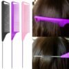 9pcs Topsy Hair Tail Tool and rat tail comb set,6pcs French Braiding Tool ring,3Pcs Metal Parting Combs,Woman Girl Hair Styling (Pink,Purple, Black)
