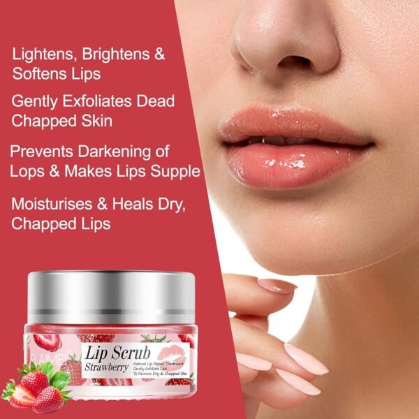 71q687V3cXL._SL1500_.jpg Strawberry Lip Scrub & Repair, Exfoliator & Moisturizer for Chapped, Dry and Flaky Lips