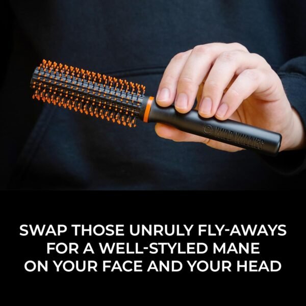 71qDW52hHwL._SL1500_.jpg Wild Willies Round Beard Brush, The Better Brush - Round Bristle Beard Hair Brush for Men, Heat-Resistant Curling Comb for Blow Drying - Premium Grooming Tool for Styling Hair or Beard, All Hair Types