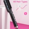 Wavytalk Hair Straightener Brush,Sleek Sweep Ionic Straightening Brush with 6 Temperature Adjust, Anti-Scald Ceramic Hair Straightener Comb Fast Heating for Home Salon, Dual Voltage, Rose Gold
