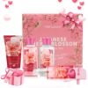 Bath and Body Care Gift Set for Women and Girls, Personal Self-Body Care Travel Set, Japanese Cherry Blossom Spa Home Set with Natural Extracts, 4 Pack - Shower Gel, Body Lotion, Body Mist, Hand Cream