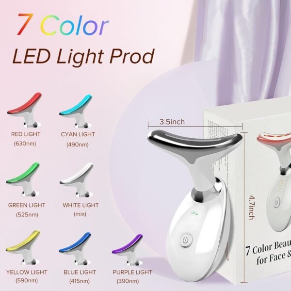 Face Messager for Face and Neck, Facial Massager for Face and Neck, 7 Color Face Neck Massager for Skin Care, at-Home Face Tool for Skin Care