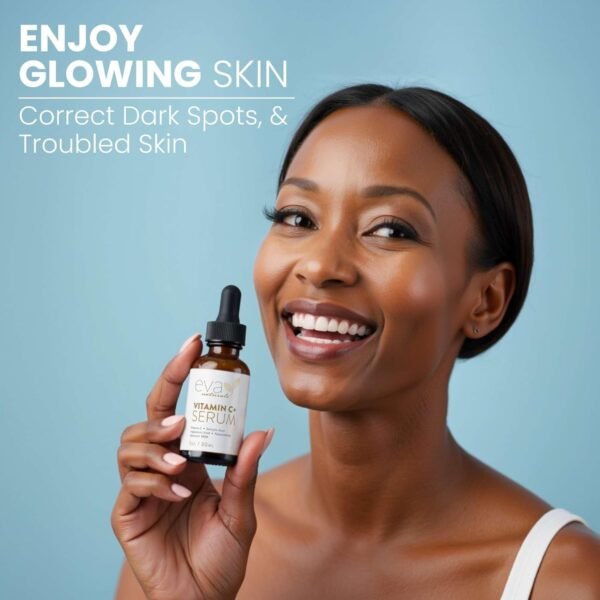 71qUtUqWRqL._SL1500_.jpg Eva Naturals Vitamin C Face Serum With Hyaluronic Acid - Anti Aging Serum - Reduce Dark Spots, Acne & Wrinkles - Retinol, Niacinamide & Salicylic Acid, Brightening Skin Serum for Glowing Skin