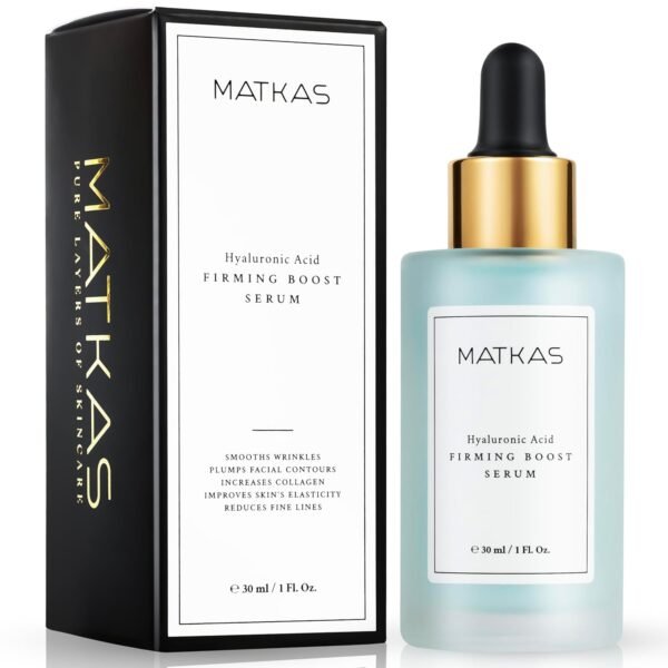 MATKAS Korean Firming Boost Hyaluronic Acid Serum 1 Fl. Oz. - Niacinamide and Hyaluronic Acid Serum for Face Korean Skin Care for Anti Aging, Hydrating Face Moisturizer for Dry Sensitive Skin