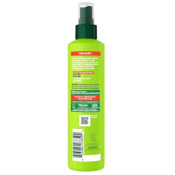 71qbYOe3GuL._SL1500_.jpg Garnier Fructis Grow Strong Thickening 10-in-1 Spray, Biotin-C, 8.1 Fl Oz, 1 Count (Packaging May Vary)