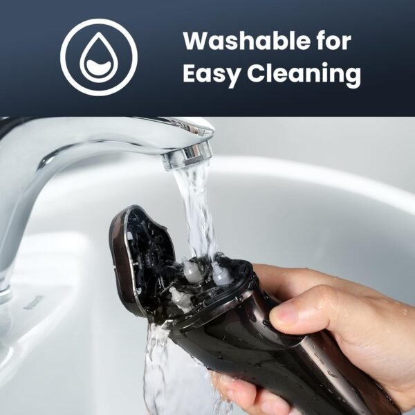 Electric Razor for Men Cordless: Wet/Dry Rotary Shaver Waterproof - USB Fast Charging & Sensitive Skin Care - Pop up Trimmer & Precision Blades