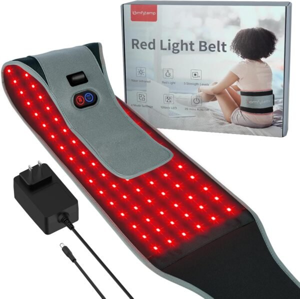 71qoQiezEUL._AC_SL1500_.jpg Comfytemp Red Light Therapy Belt with 126 LEDs, FSA HSA Eligible Infrared Red Light Therapy for Body, 660nm & 850nm, 22W Light Wrap with Timer for Back Waist Belly Joint Muscle Pain Relief(Corded)
